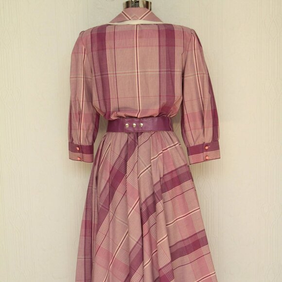 70's or 80's Pierre Cardin tartan cotton dress - Picture 2 of 3